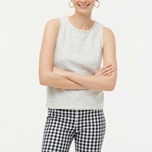 J.Crew Textured tank top with scallop trim Small